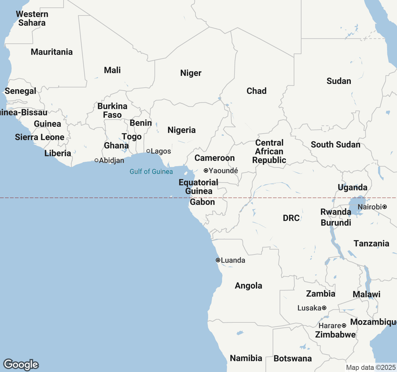 Map of Equatorial Guinea