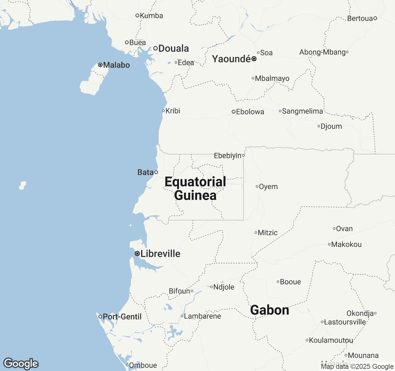 Map of Equatorial Guinea